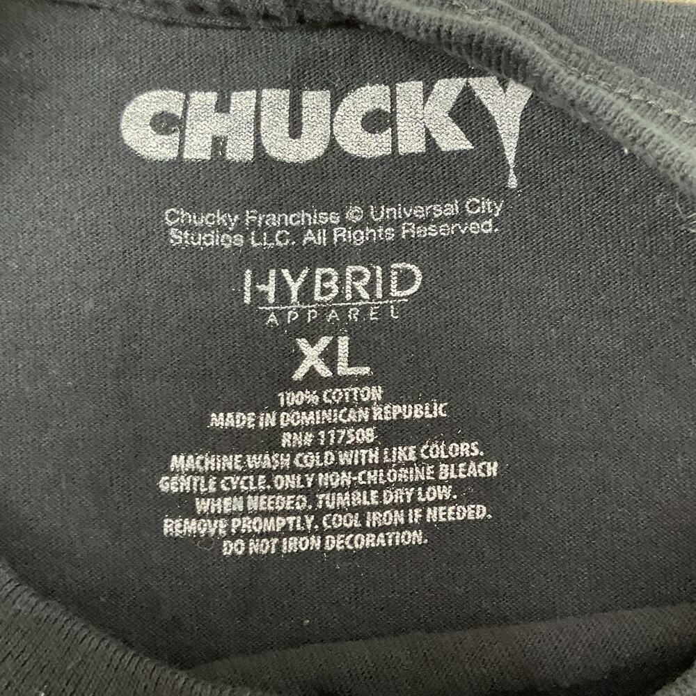 Chucky Wanna Play Black Halloween T Shirt Adult XL - Picture 5 of 8